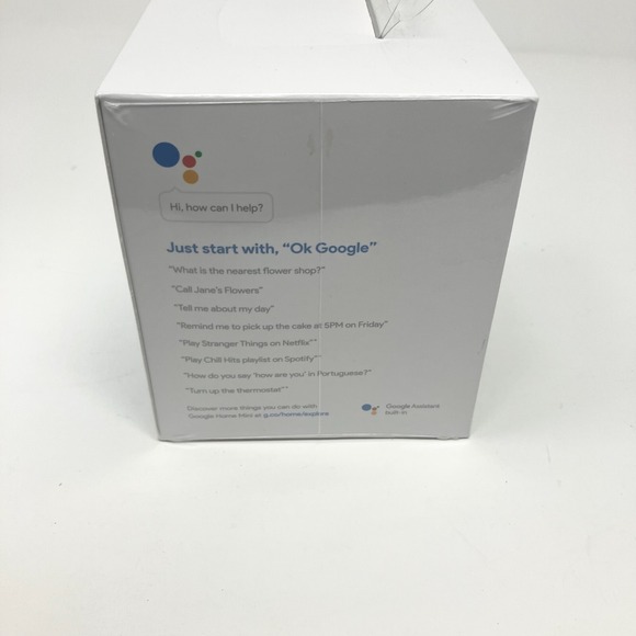 Google Home Mini Smart Speaker w/ Google Assistant Chalk GA00210-US NEW SEALED - Picture 4 of 5